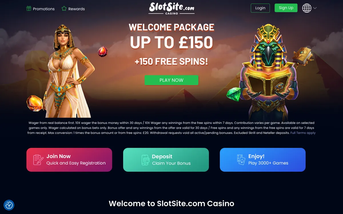 Slotsite.com Casino — «Главная», снято из страны Финляндия