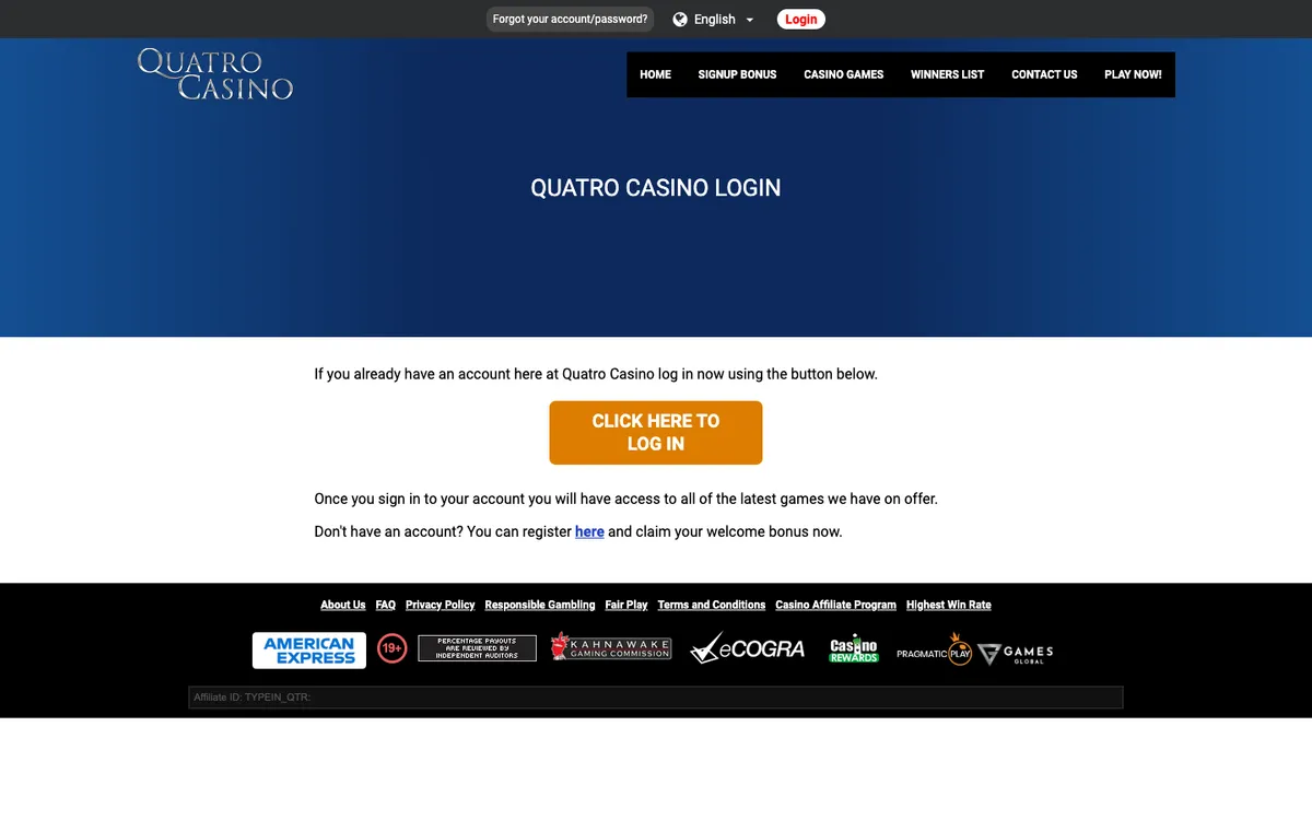 Quatro Casino — Sign-up, captured from New Zealand