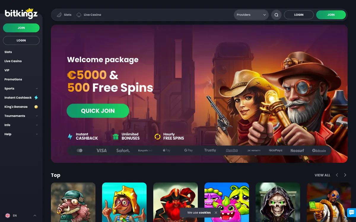 Bitkingz Casino — «Главная», снято из страны Франция