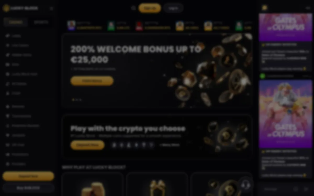 Lucky Block Casino — Sign-up, captured from United Arab Emirates