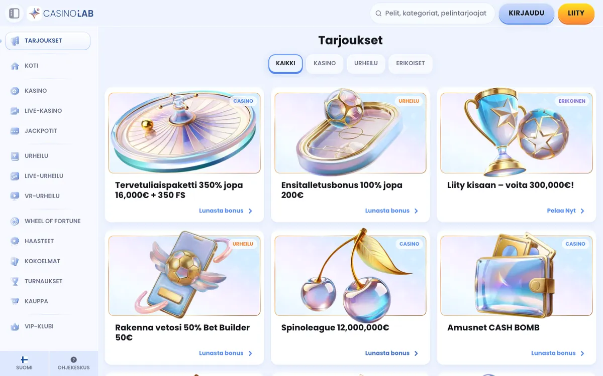 CasinoLab — «Акции», снято из страны Финляндия