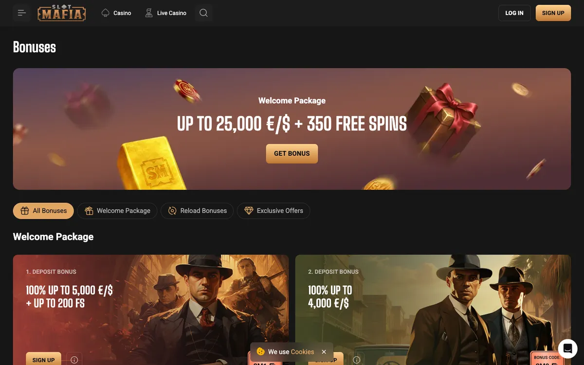 Slot Mafia Casino — Promotions, captured from Japan