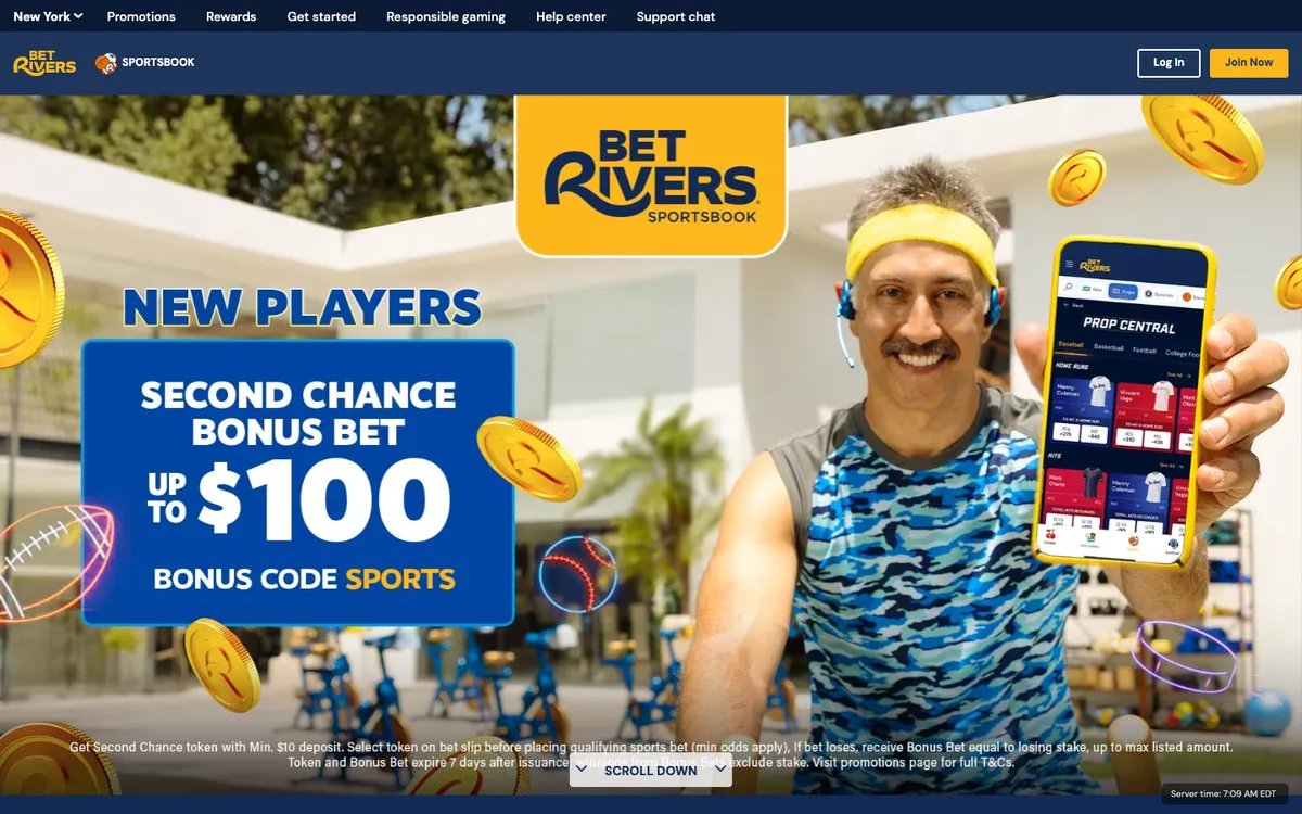 BetRivers Casino USA — Home page, captured from United States