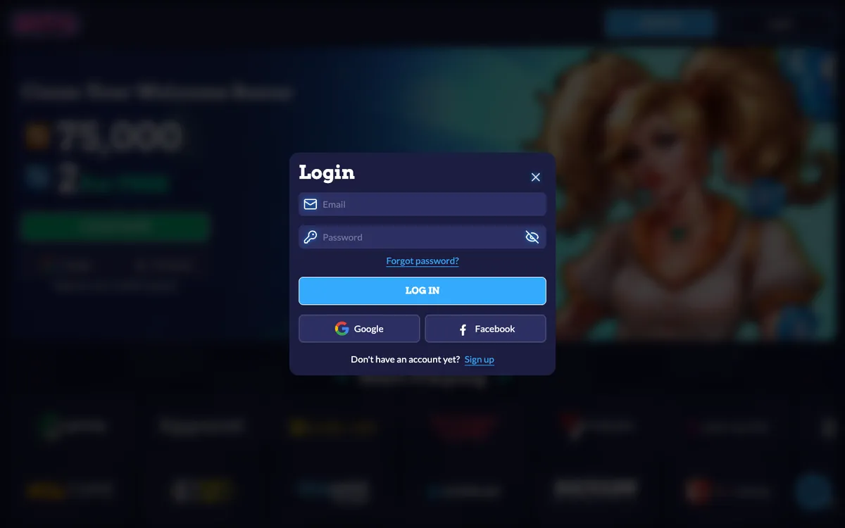 Sixty6 Casino — «Регистрация», снято из страны Соединенные Штаты