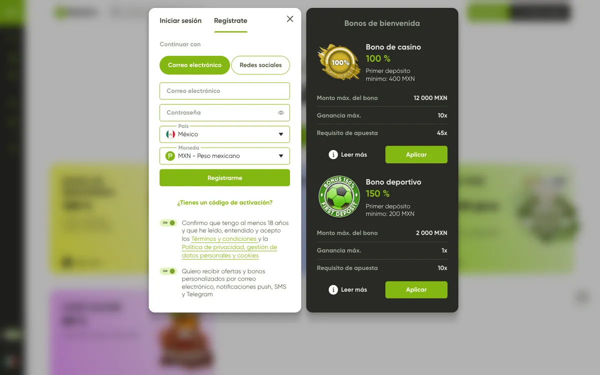 Fresh Casino — «Акции», снято из страны Мексика
