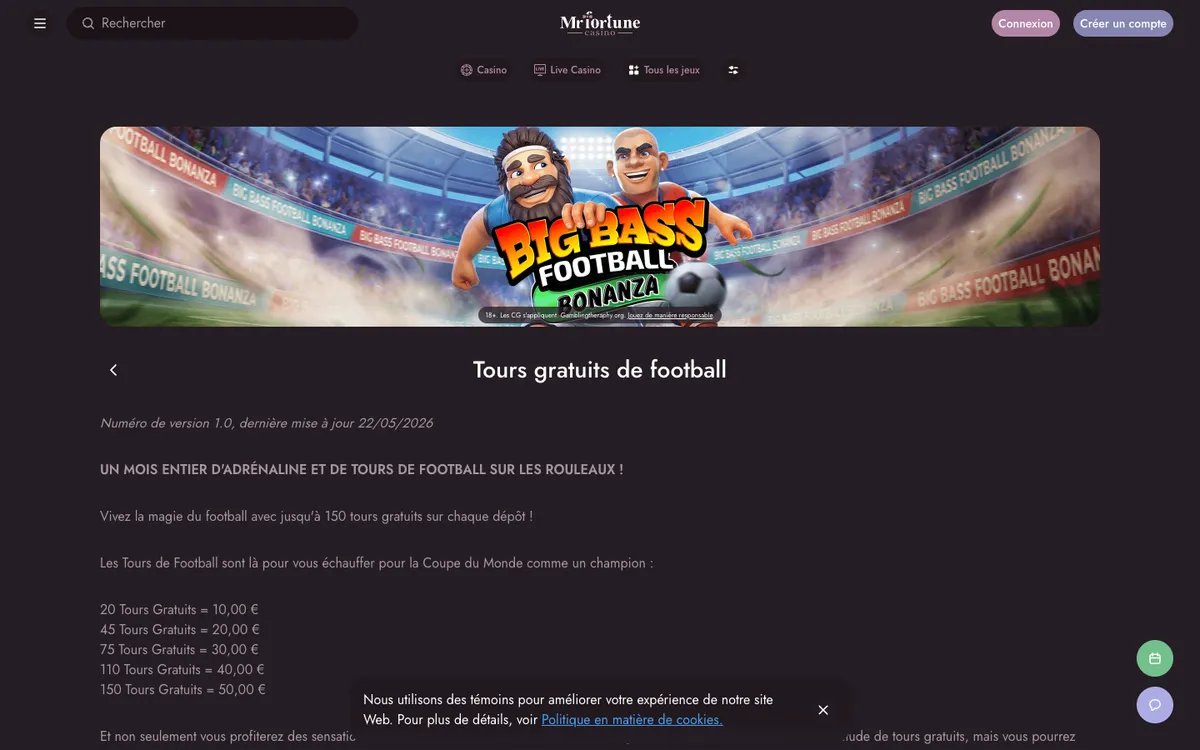 Mr Fortune Casino — «Акции», снято из страны Франция