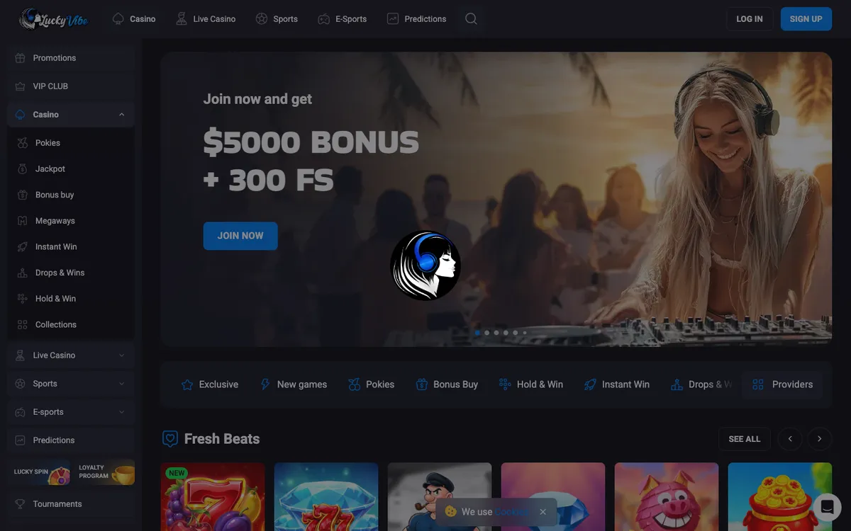 Lucky Vibe Casino — Sign-up, captured from New Zealand