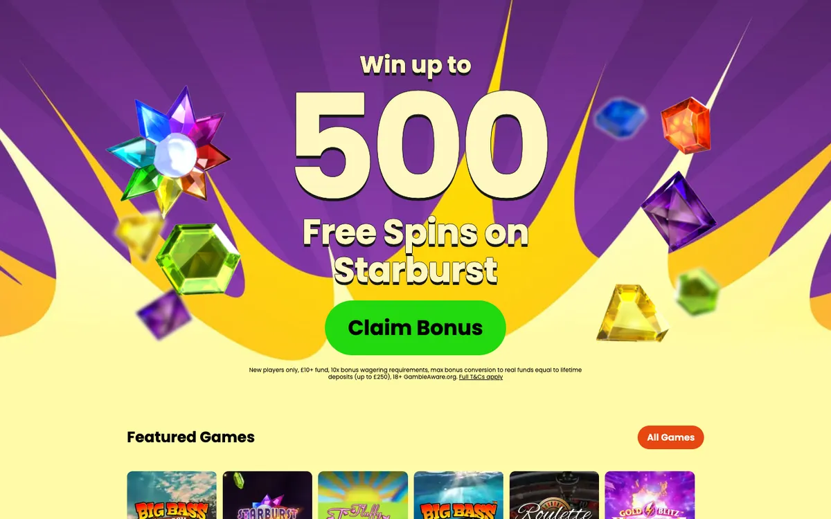 Incredible Spins Casino — Home page, captured from United Kingdom