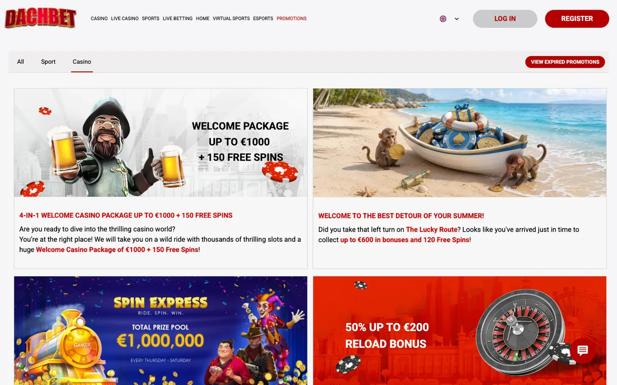 Dachbet Casino — Promotions, captured from Australia