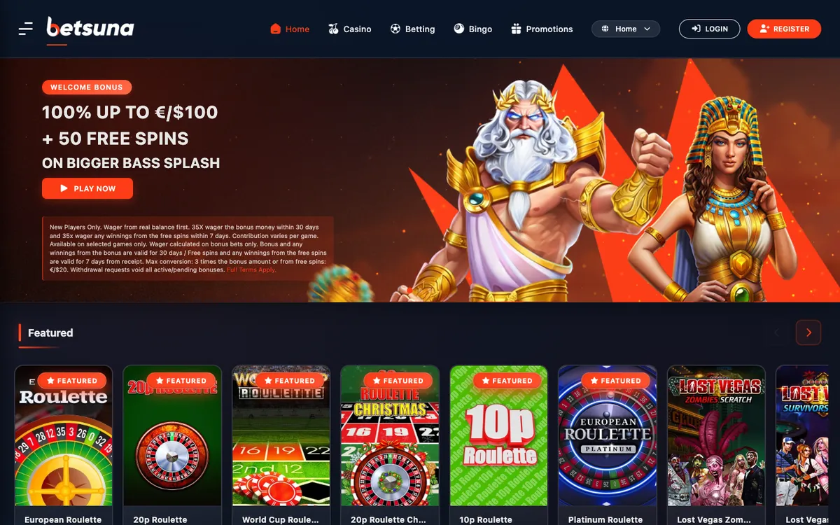 Betsuna Casino — «Главная», снято из страны Великобритания