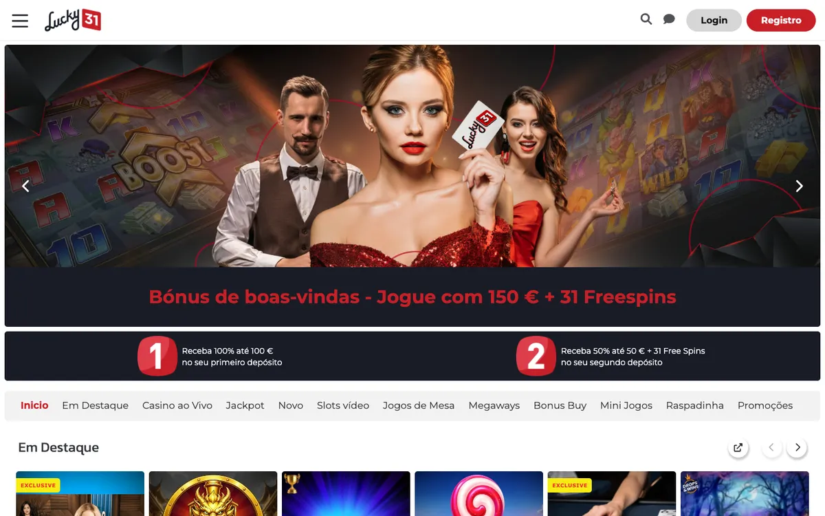 Lucky 31 Casino — «Регистрация», снято из страны Португалия