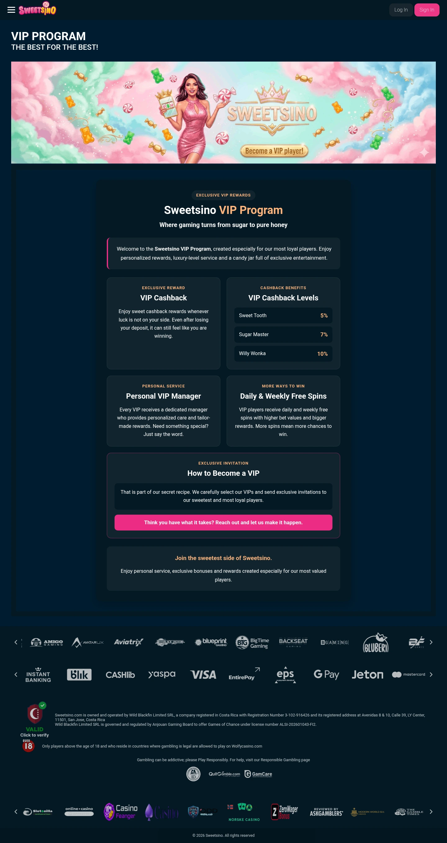 Sweetsino Casino — Bonuses, captured from Brazil