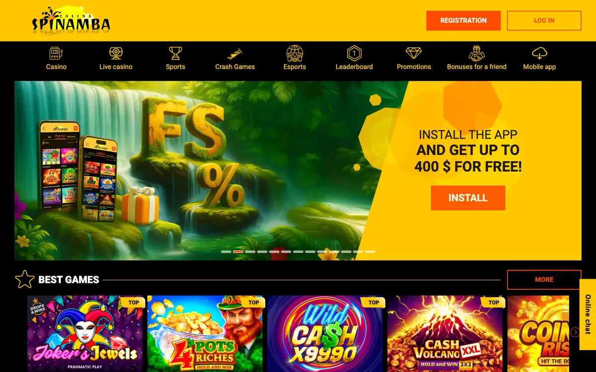 Spinamba Casino — «Главная», снято из страны Мексика