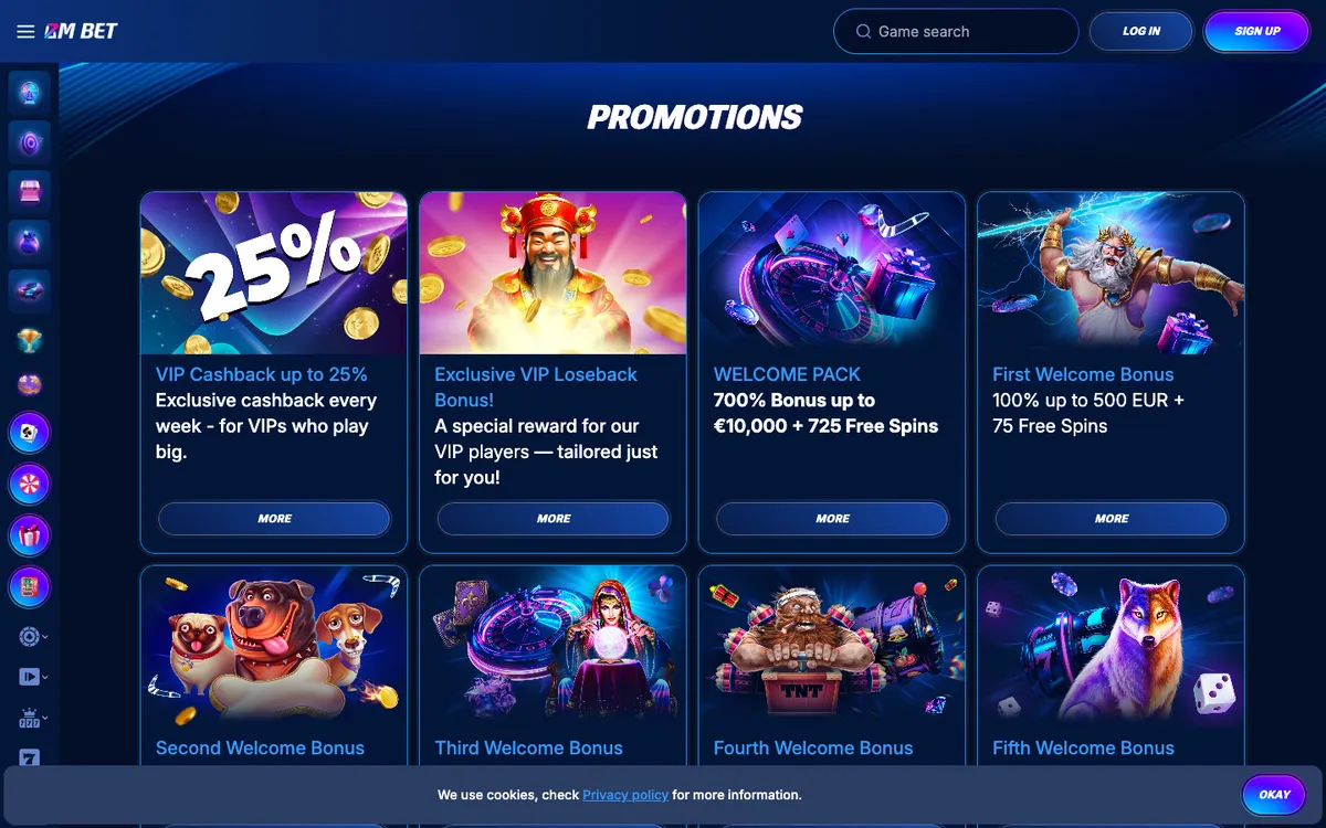 Bm.bet Casino — Promotions, captured from Australia