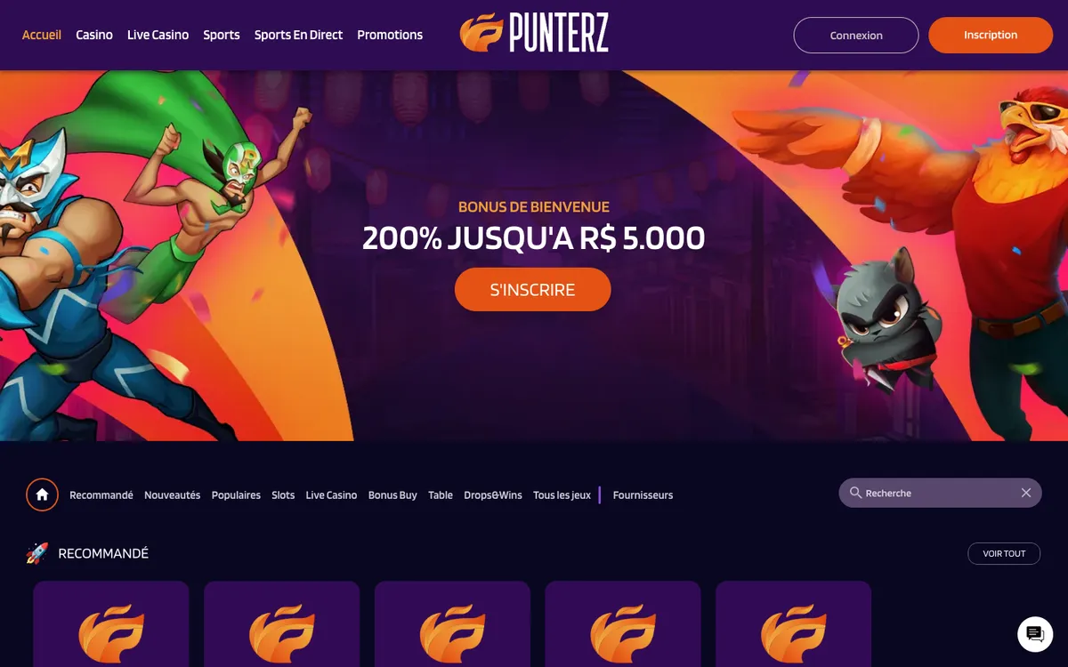 Punterz Casino — «Главная», снято из страны Франция