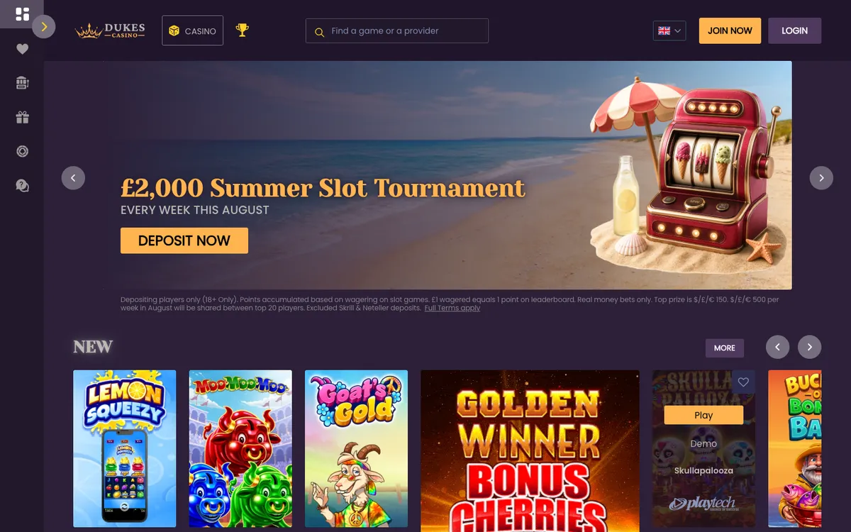 Dukes Casino — «Главная», снято из страны Франция