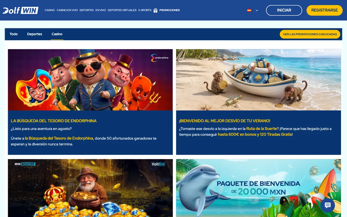 Dolfwin Casino — Promotions, captured from Mexico