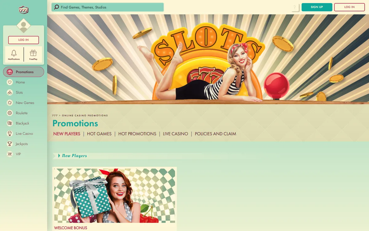 777 Casino — Promotions, captured from Canada