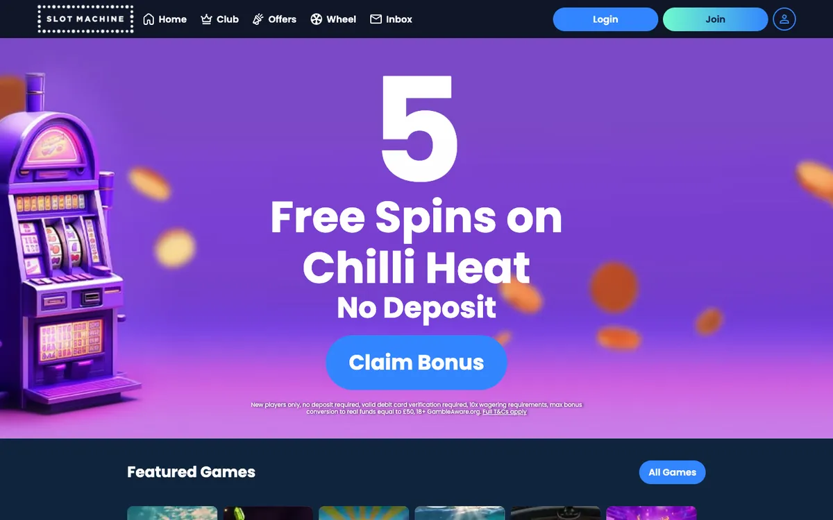 Slot Machine Casino — Sign-up, captured from United Kingdom