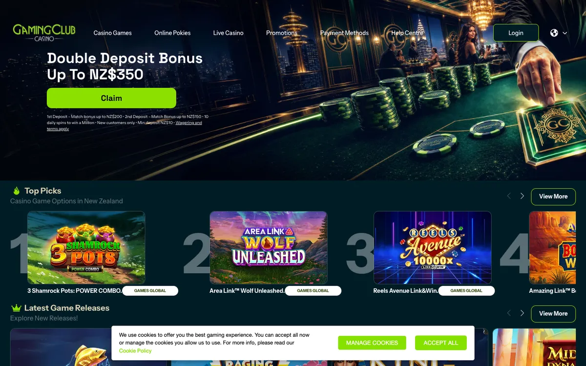 Gaming Club Casino — «Главная», снято из страны Новая Зеландия