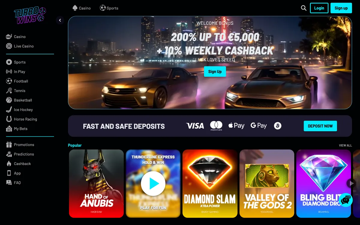 Turbo Wins Casino — «Главная», снято из страны Италия