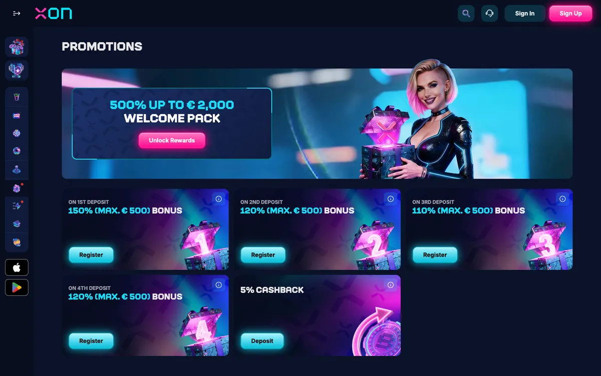 Xon Bet Casino — Promotions, captured from Nigeria