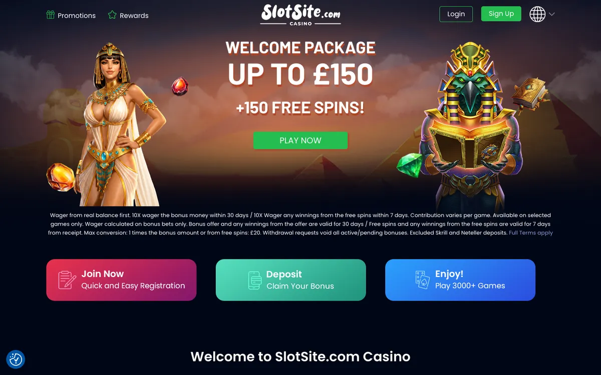 Slotsite.com Casino — «Главная», снято из страны Португалия