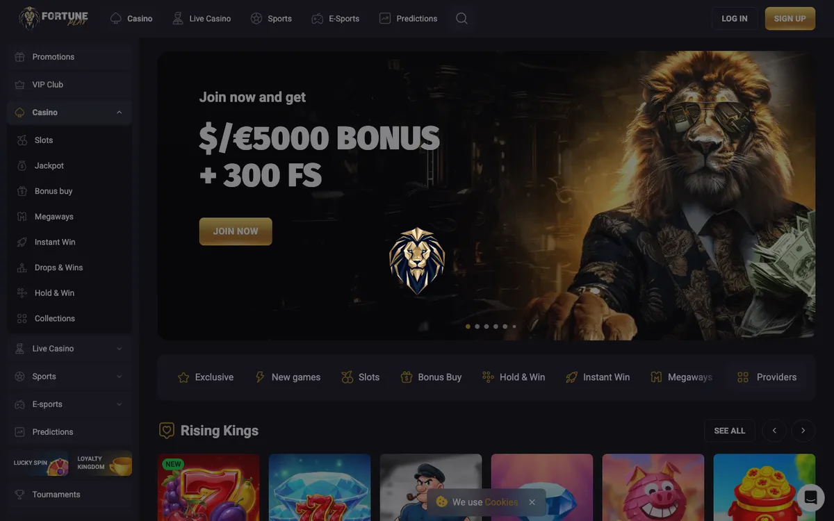Fortune Play Casino — «Регистрация», снято из страны Южно-Африканская Республика