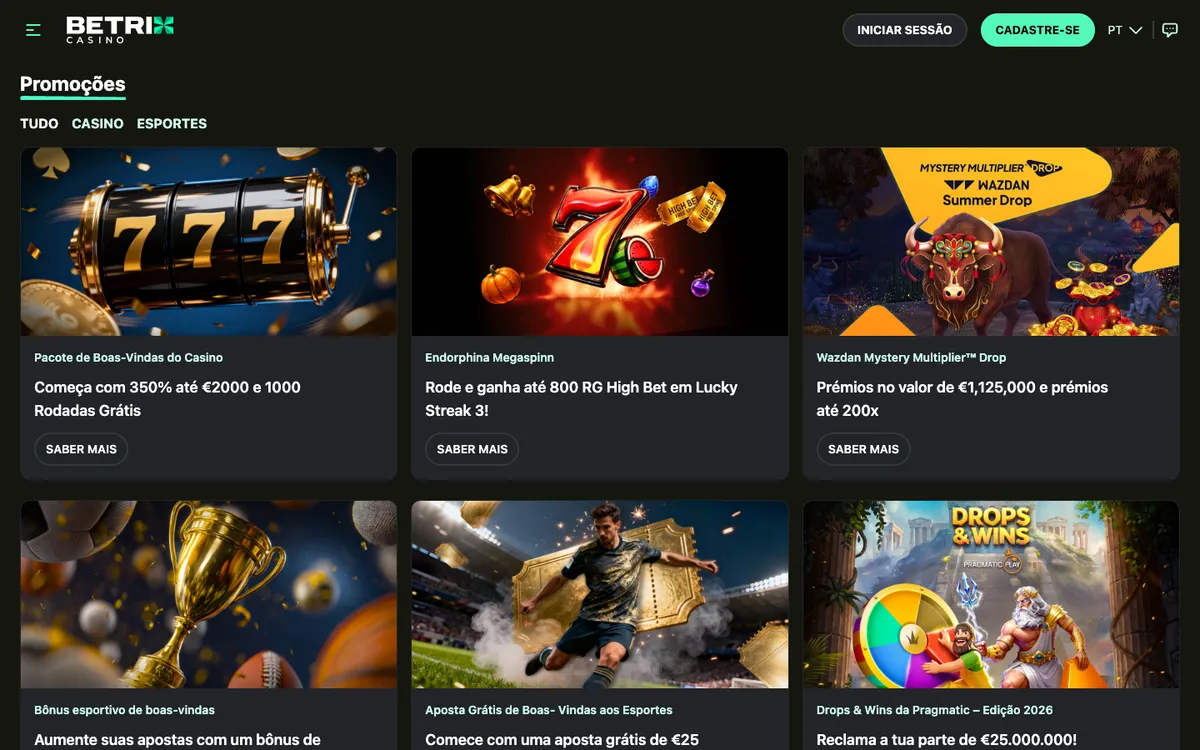 Betrix Casino — «Акции», снято из страны Португалия