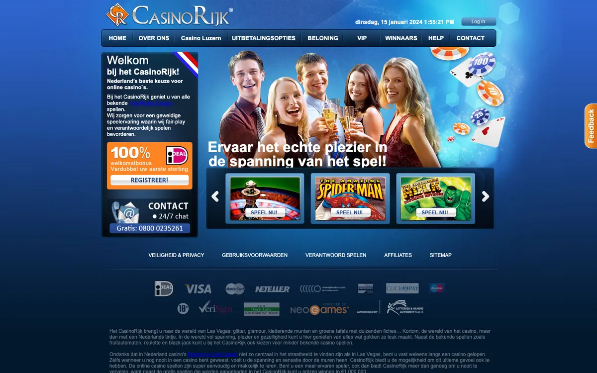 Casino Rijk — Home page, captured from Australia