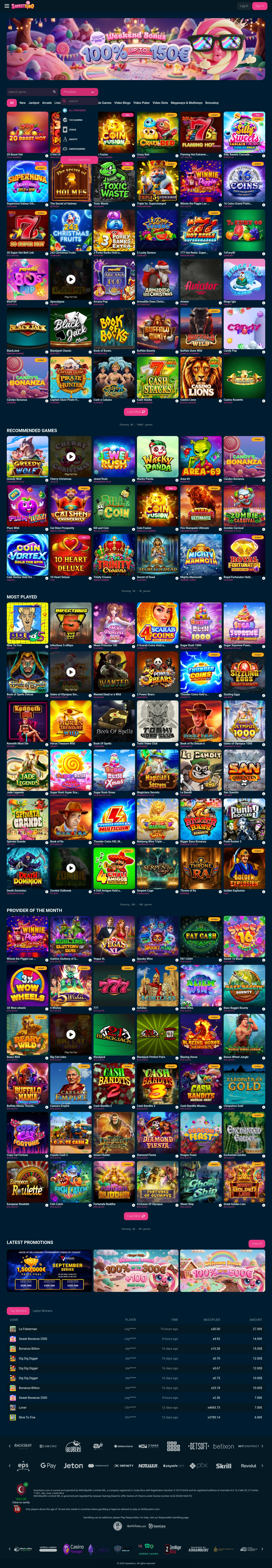 Sweetsino Casino — «Главная», снято из страны Германия