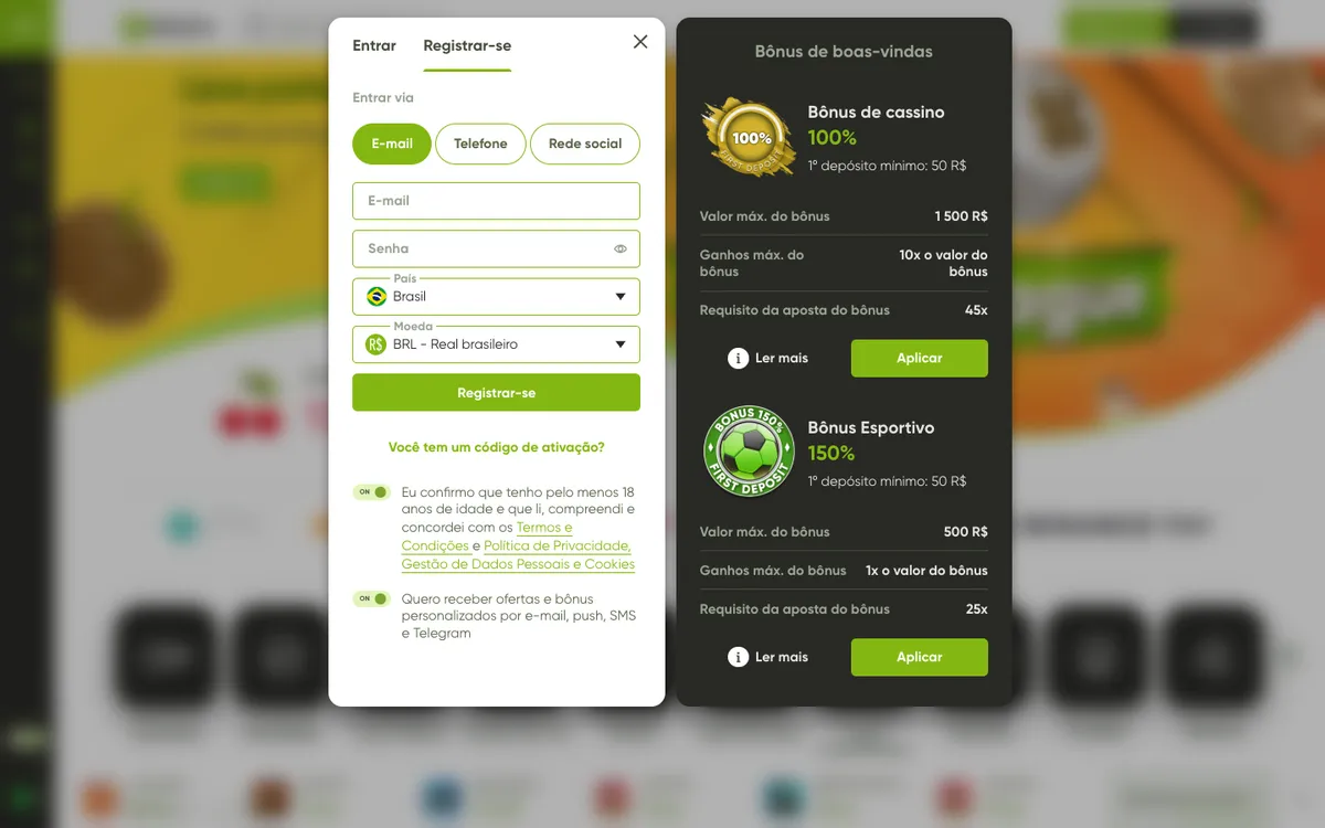Fresh Casino — «Главная», снято из страны Бразилия