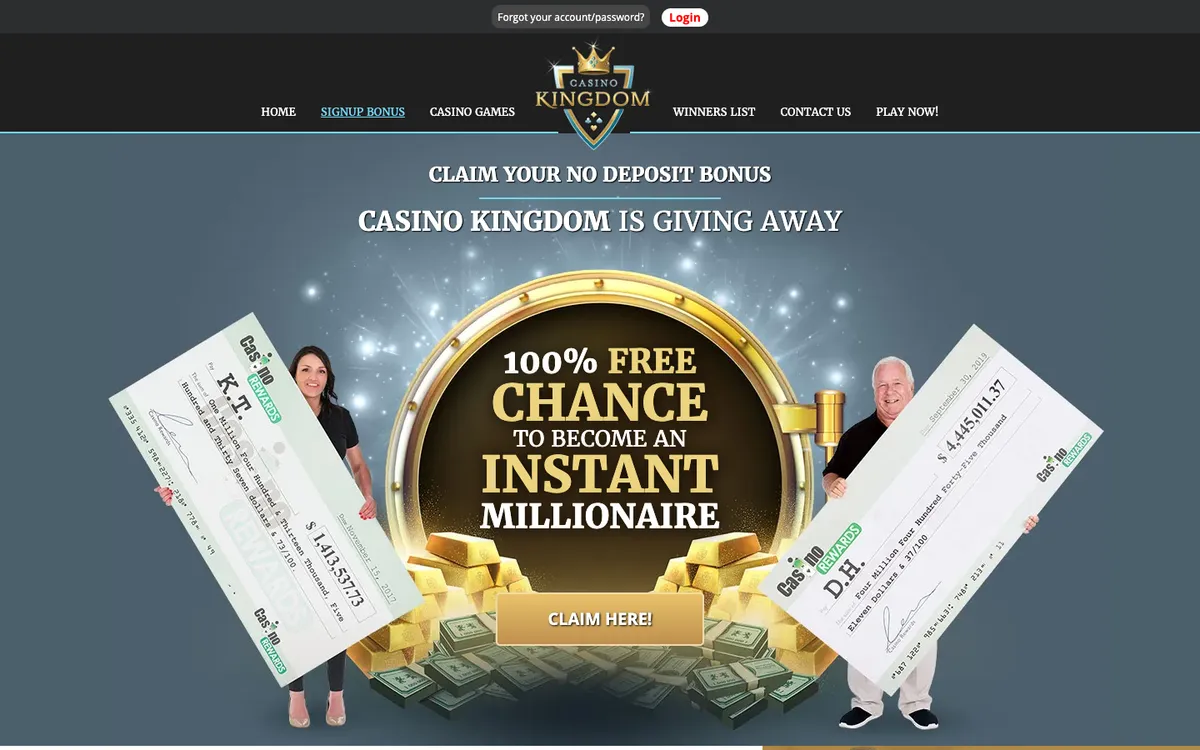 Casino Kingdom — «Регистрация», снято из страны Новая Зеландия