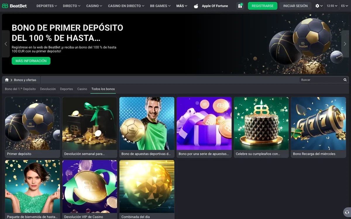 BeatBet Casino — Promotions, captured from Spain