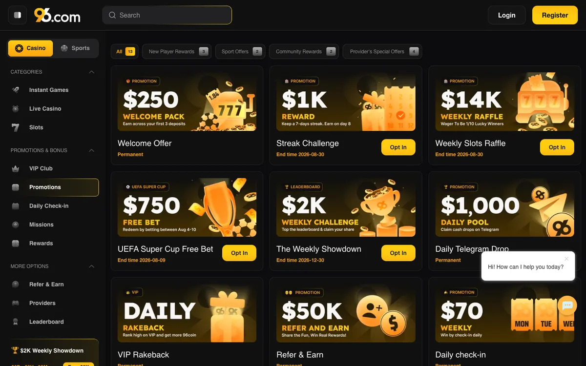 96 Casino — «Акции», снято из страны Бельгия