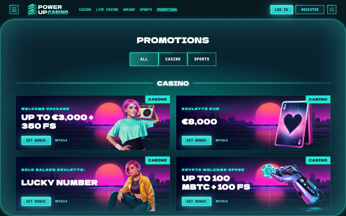 PowerUp Casino — Promotions, captured from South Africa