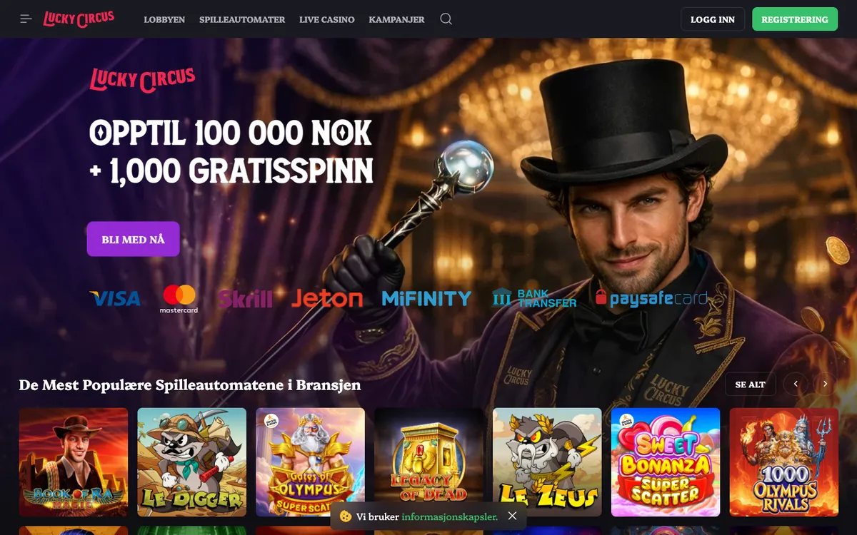 Lucky Circus Casino — «Главная», снято из страны Норвегия