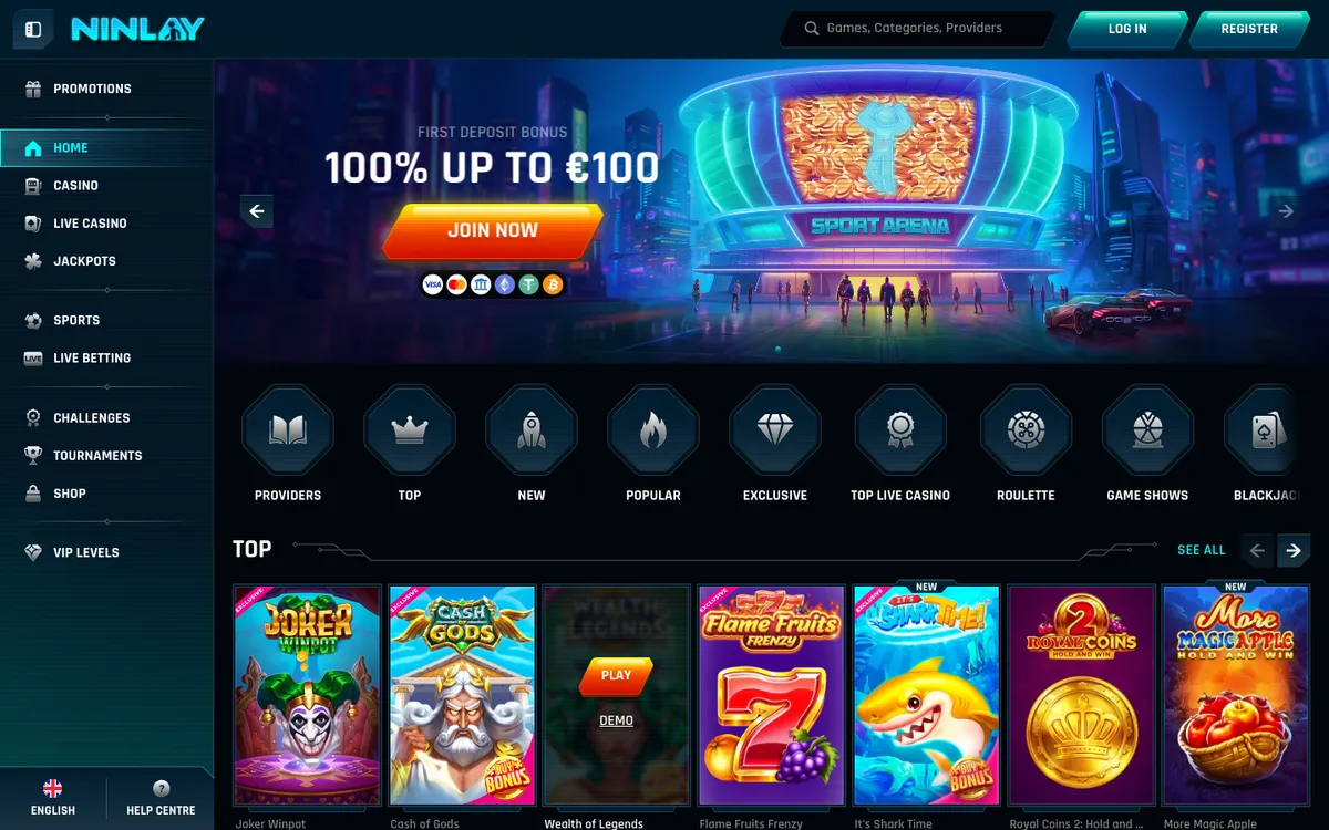 Ninlay Casino — «Главная», снято из страны Канада