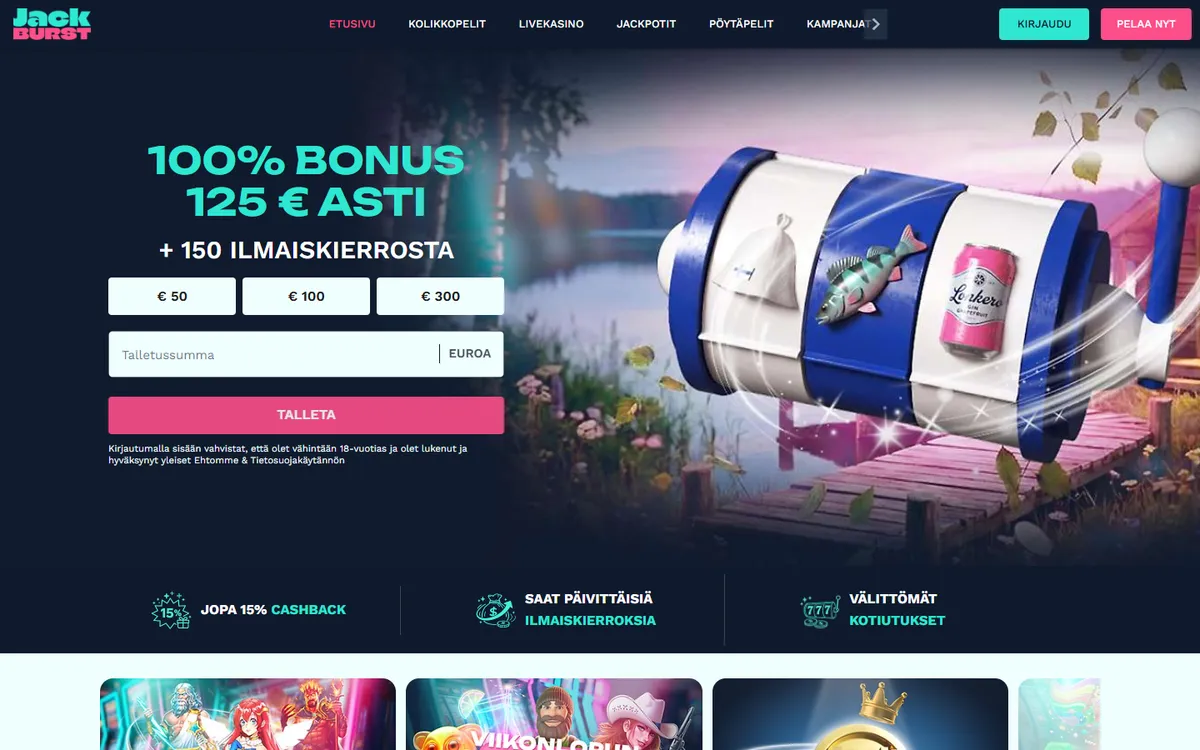 Jackburst Casino — «Главная», снято из страны Канада