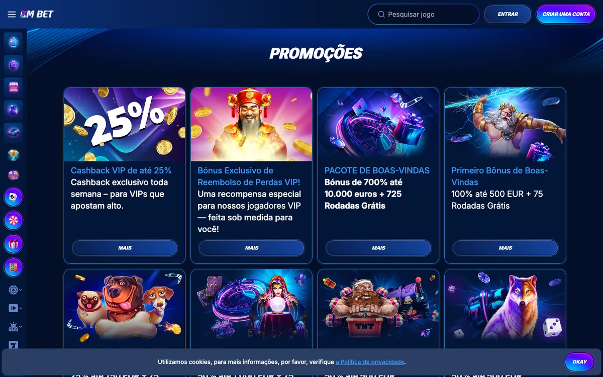 Bm.bet Casino — Promotions, captured from Brazil