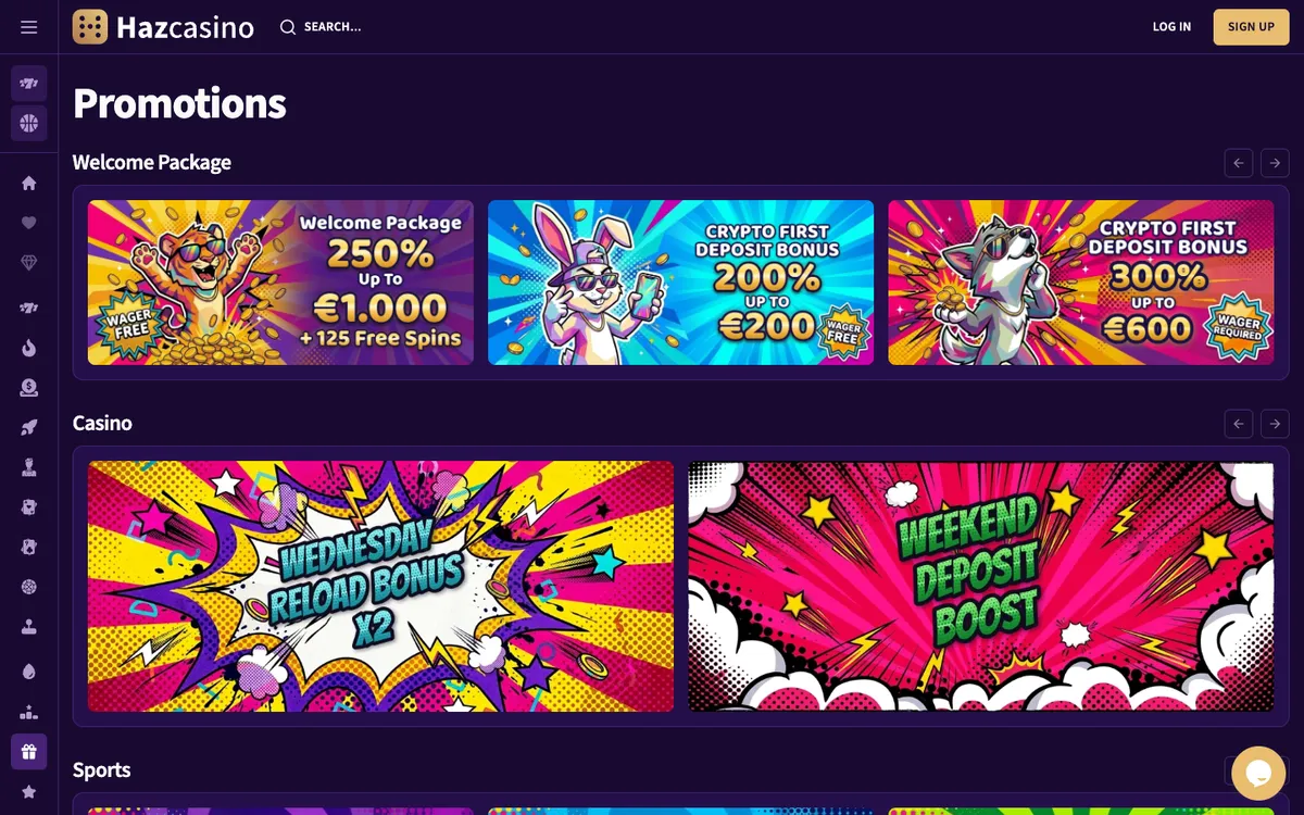 Haz Casino — «Акции», снято из страны Австрия