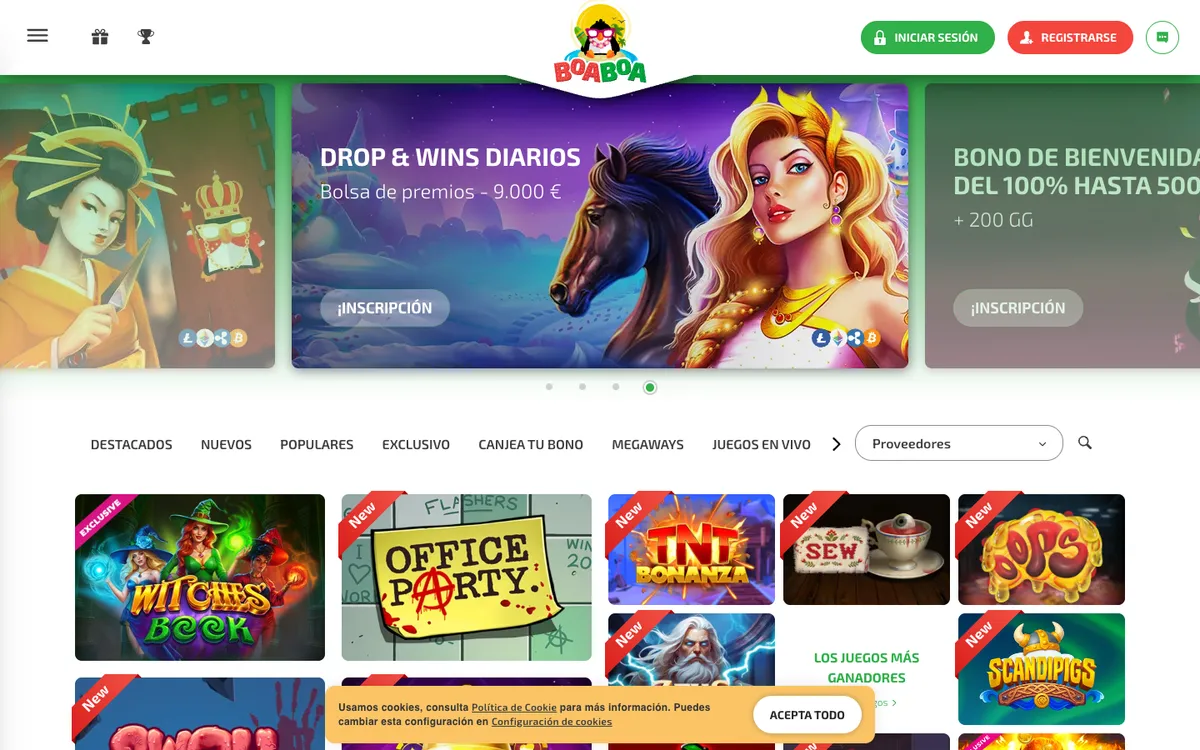 Boaboa Casino — Home page, captured from Peru
