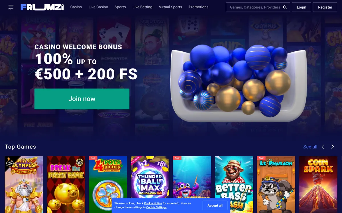 Frumzi Casino — «Главная», снято из страны Новая Зеландия