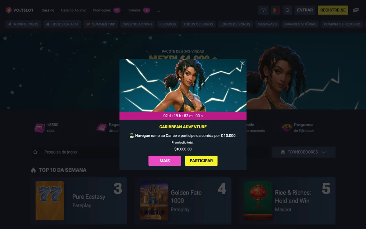 Voltslot Casino — «Главная», снято из страны Бразилия