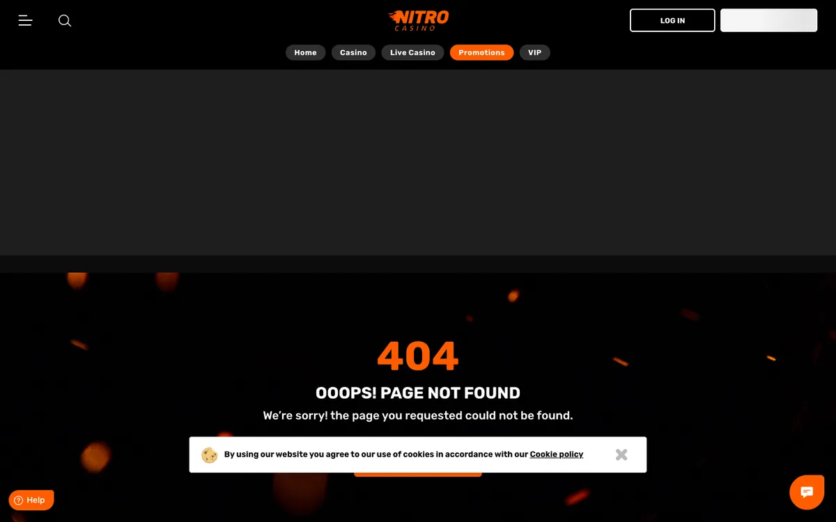 Nitro Casino — Promotions, captured from Belgium
