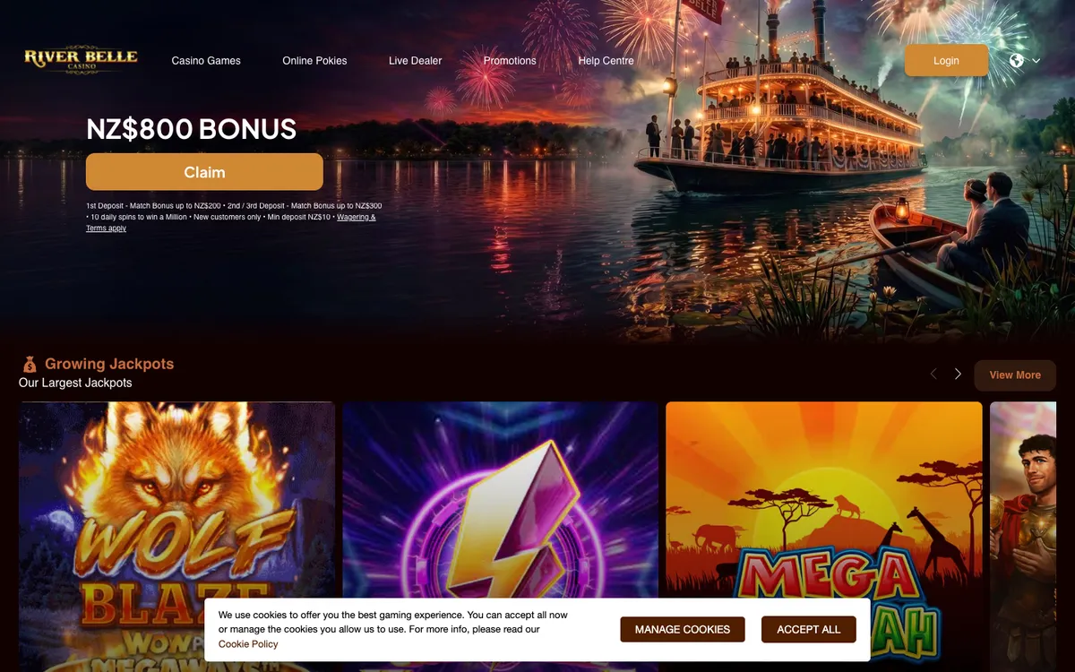 River Belle Casino — «Главная», снято из страны Новая Зеландия