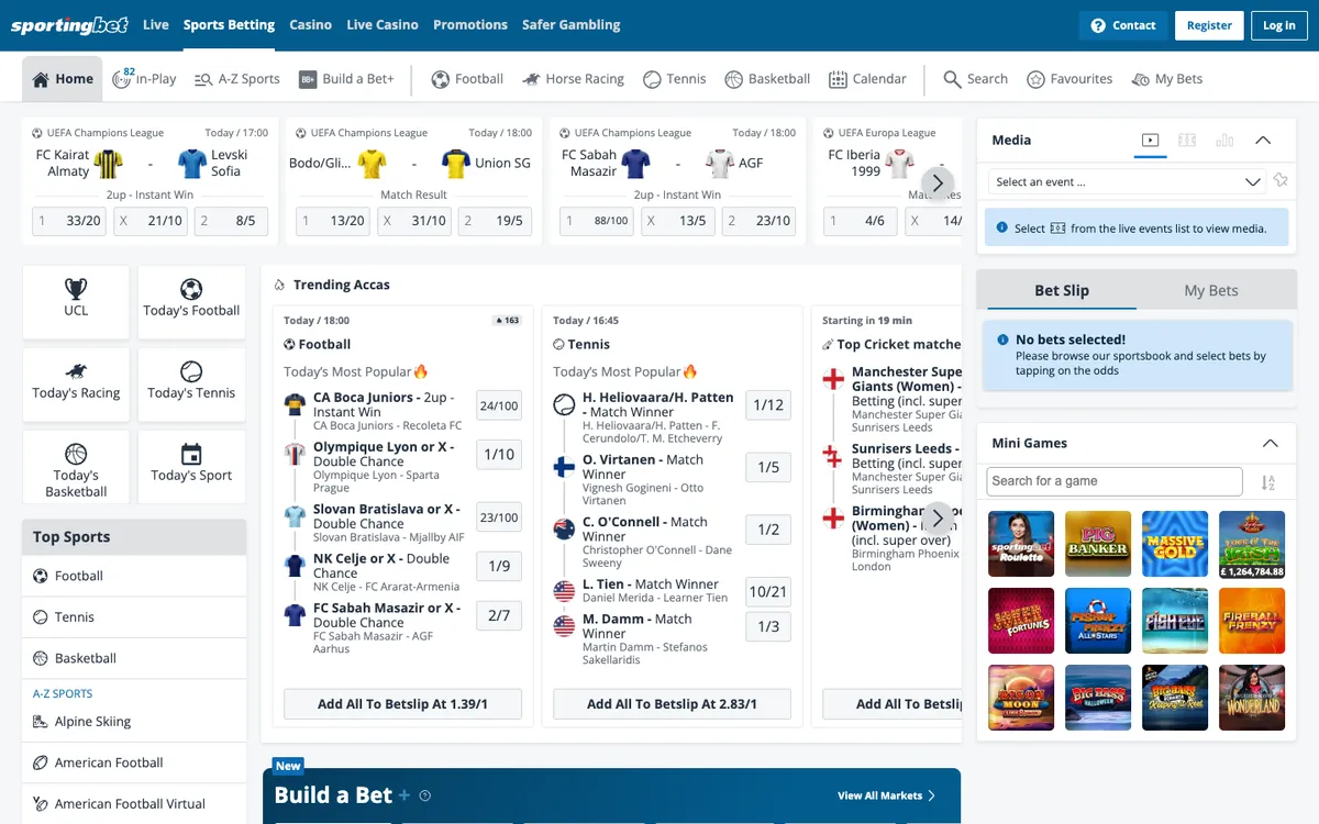 Sportingbet Casino — Home page, captured from United Kingdom