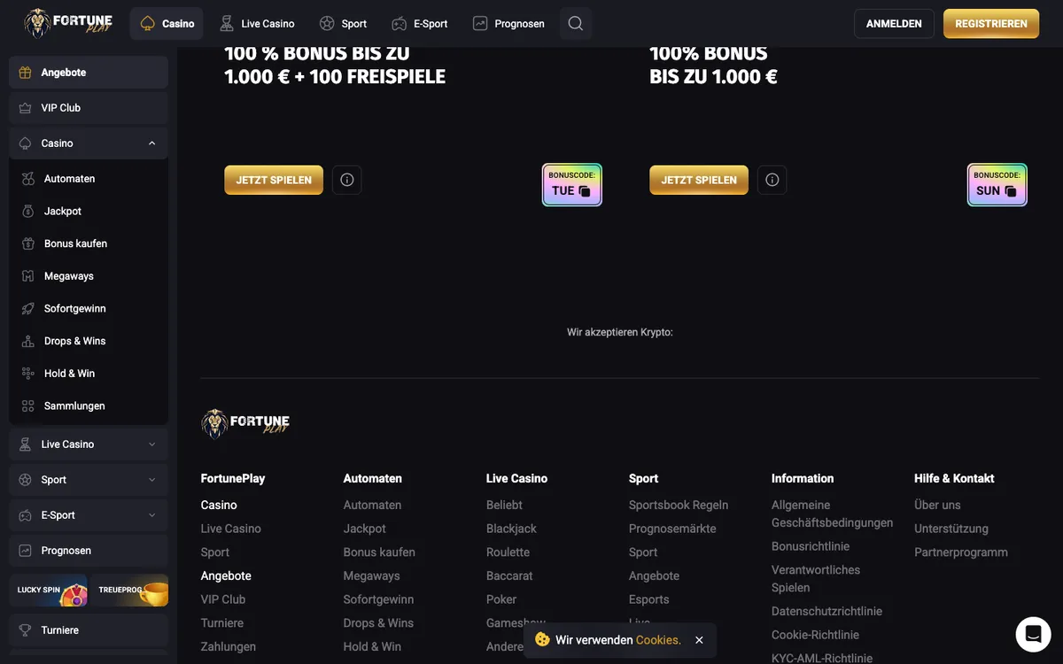 Fortune Play Casino — «Акции», снято из страны Австрия