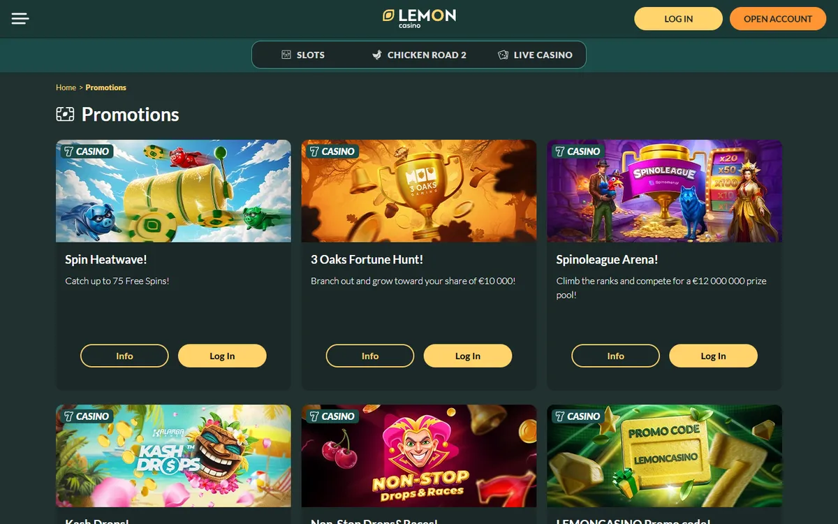 Lemon Casino — «Акции», снято из страны Канада