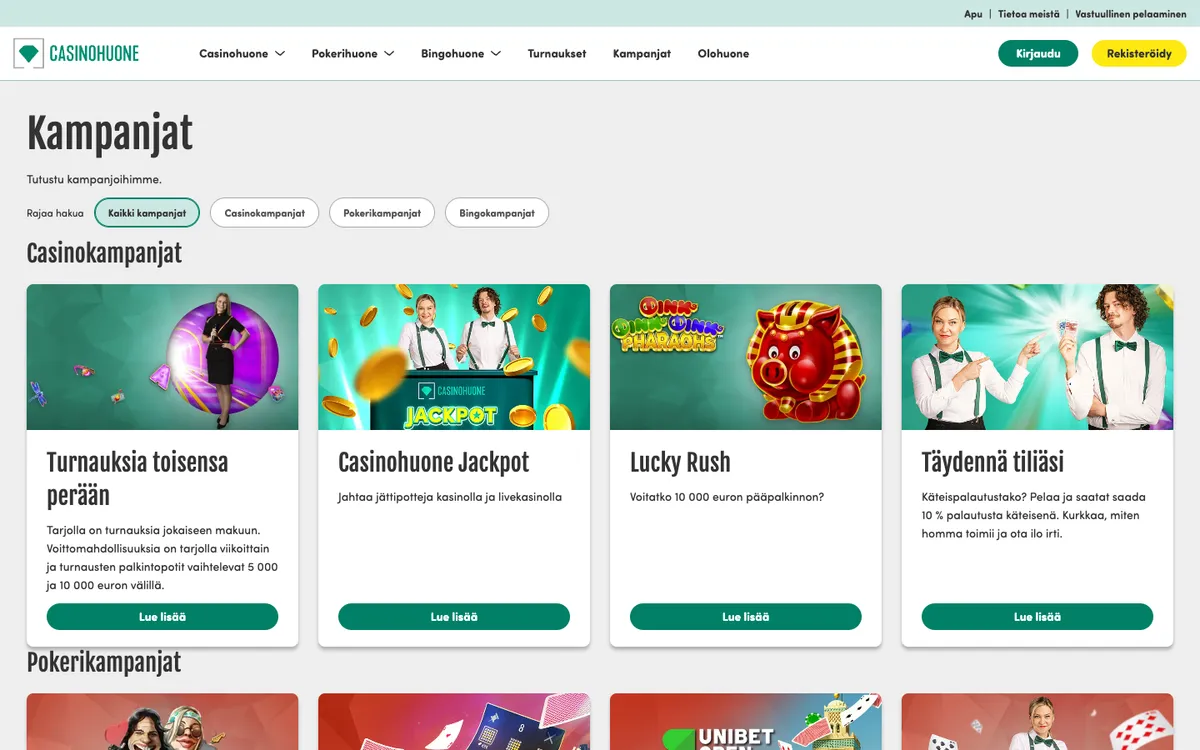 Casinohuone — Promotions, captured from Finland